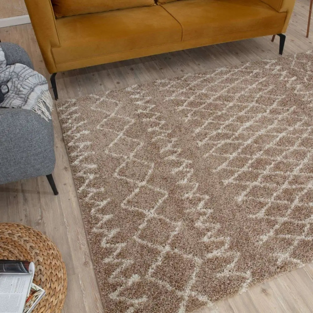 Moroccan Beige Shaggy Rug | 920 - Rugs