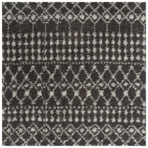 Moroccan Dark Grey Shaggy Rug | 1040 - 120X120 cm - Rugs