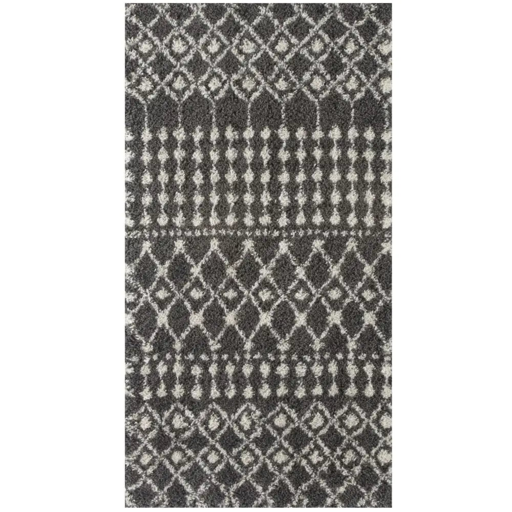 Moroccan Dark Grey Shaggy Rug | 1040 - 80X150 cm - Rugs
