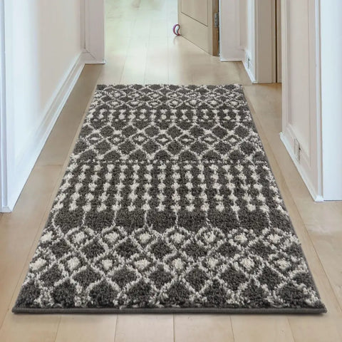 Moroccan Dark Grey Shaggy Rug | 1040 - Rugs