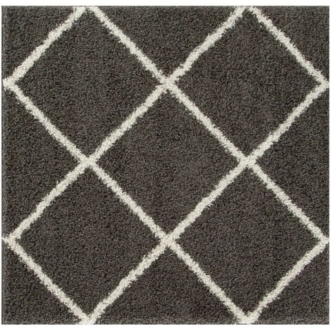 Moroccan Dark Grey Shaggy Rug | 540 - 120X120 cm - Rugs