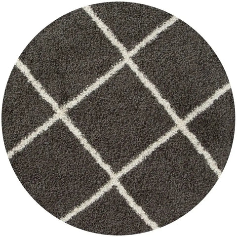 Moroccan Dark Grey Shaggy Rug | 540 - Ø 120 cm - Rugs