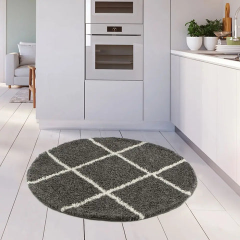 Moroccan Dark Grey Shaggy Rug | 540 - Rugs