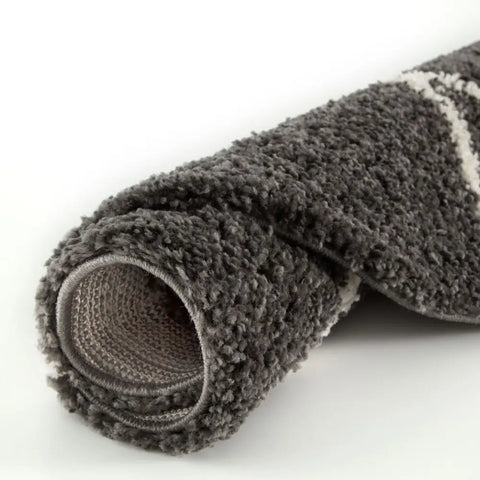 Moroccan Dark Grey Shaggy Rug | 540 - Rugs