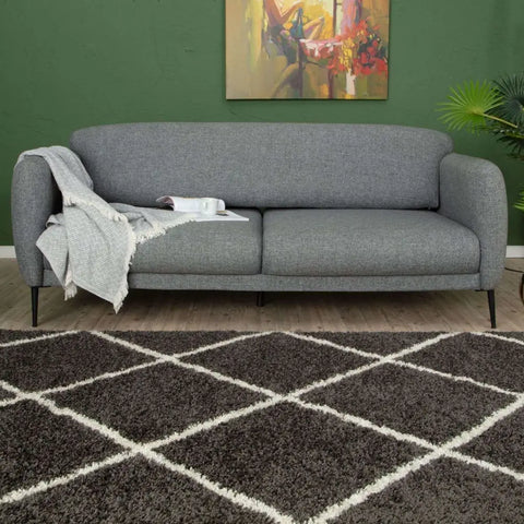 Moroccan Dark Grey Shaggy Rug | 540 - Rugs