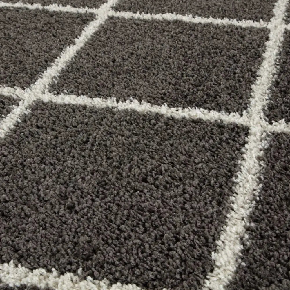 Moroccan Dark Grey Shaggy Rug | 540 - Rugs