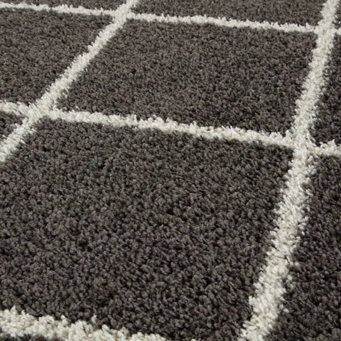 Moroccan Dark Grey Shaggy Rug | 540 - Rugs