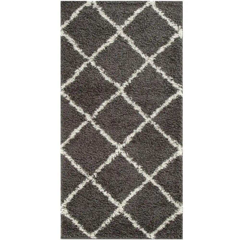 Moroccan Dark Grey Shaggy Rug | 540 - Rugs