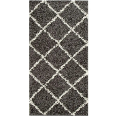 Moroccan Dark Grey Shaggy Rug | 540 - Rugs