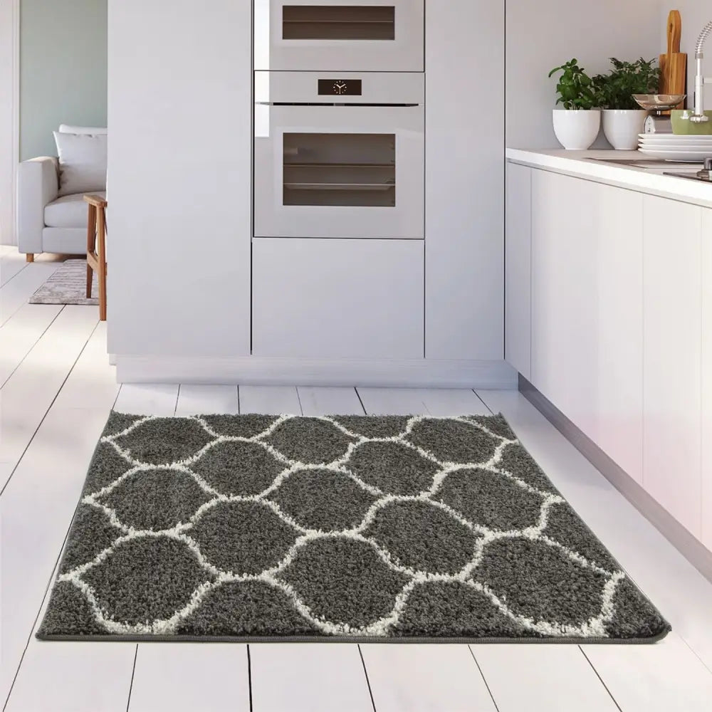Moroccan Dark Grey Shaggy Rug | 640 - Rugs