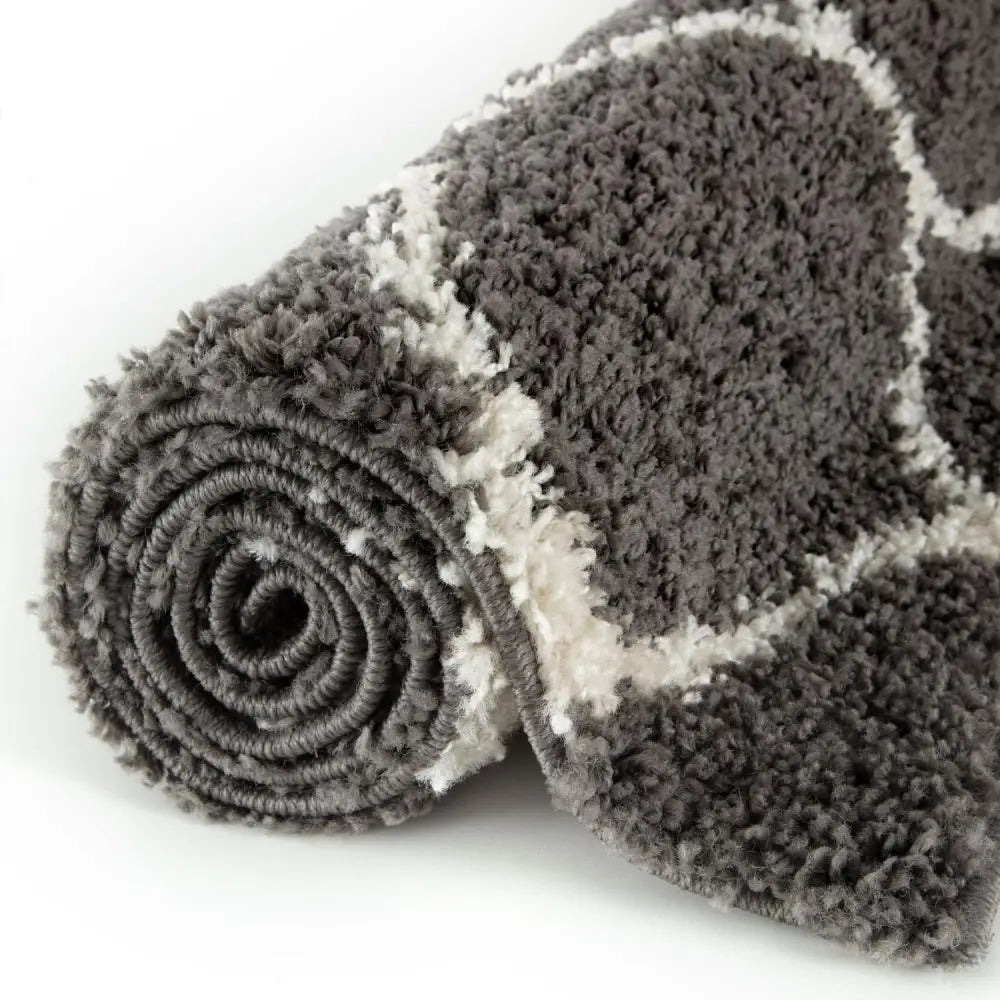 Moroccan Dark Grey Shaggy Rug | 640 - Rugs