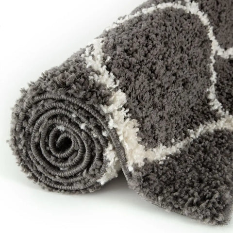 Moroccan Dark Grey Shaggy Rug | 640 - Rugs
