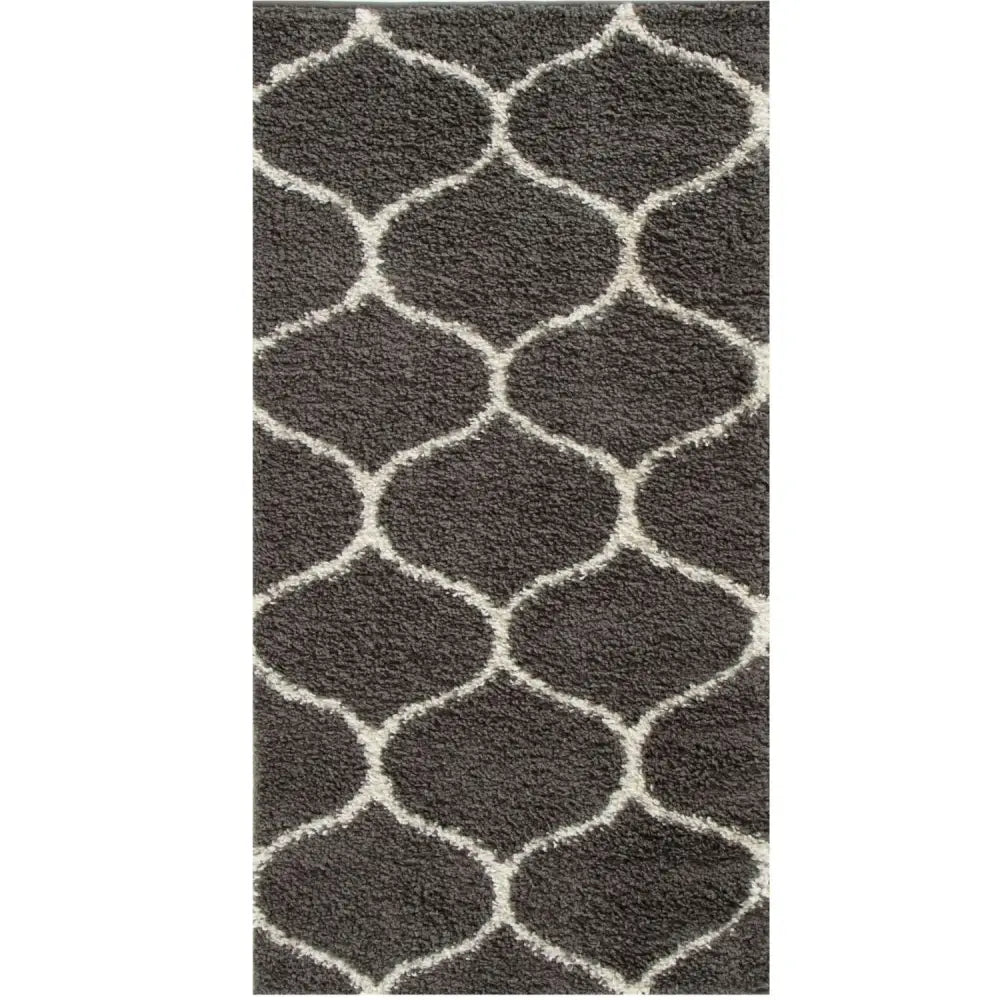 Moroccan Dark Grey Shaggy Rug | 640 - Rugs