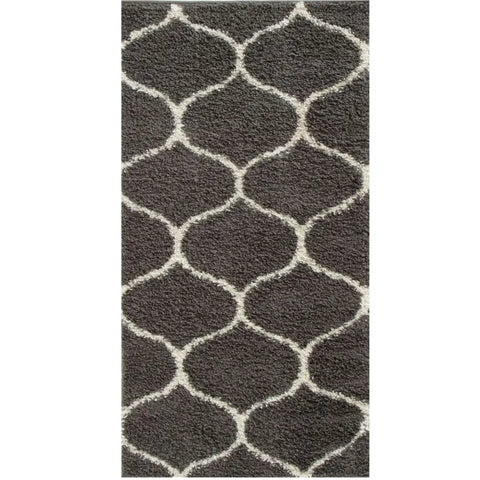 Moroccan Dark Grey Shaggy Rug | 640 - Rugs