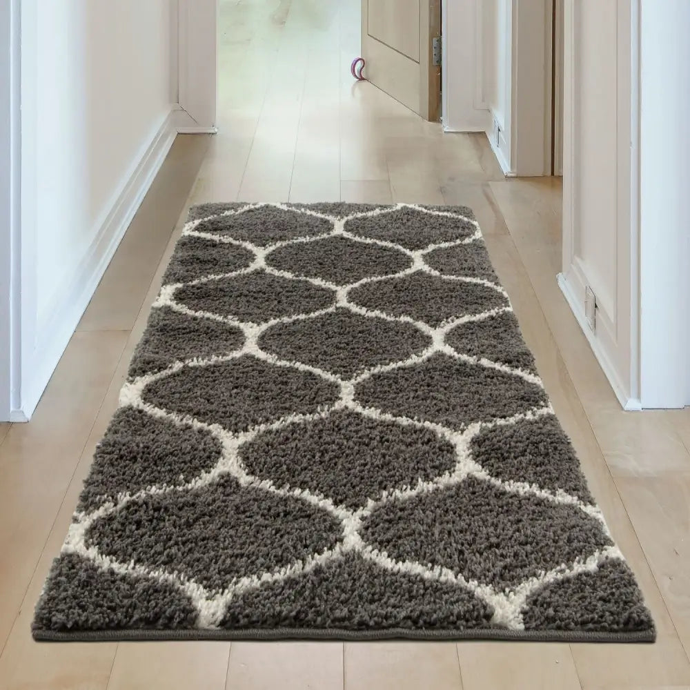 Moroccan Dark Grey Shaggy Rug | 640 - Rugs