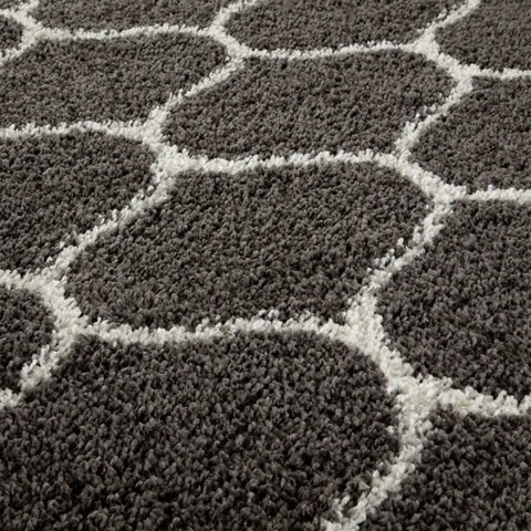 Moroccan Dark Grey Shaggy Rug | 640 - Rugs