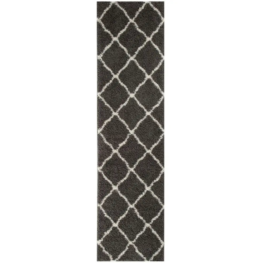 Moroccan Dark Grey Shaggy Rug | 740 - 80X300 cm - Rugs