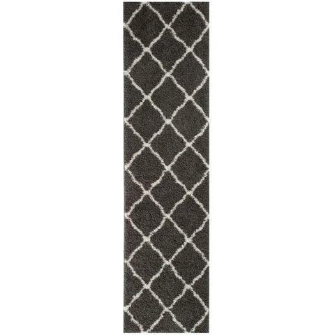 Moroccan Dark Grey Shaggy Rug | 740 - 80X300 cm - Rugs