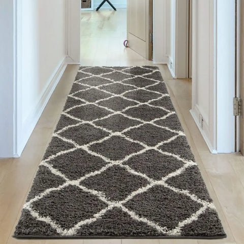 Moroccan Dark Grey Shaggy Rug | 740 - Rugs
