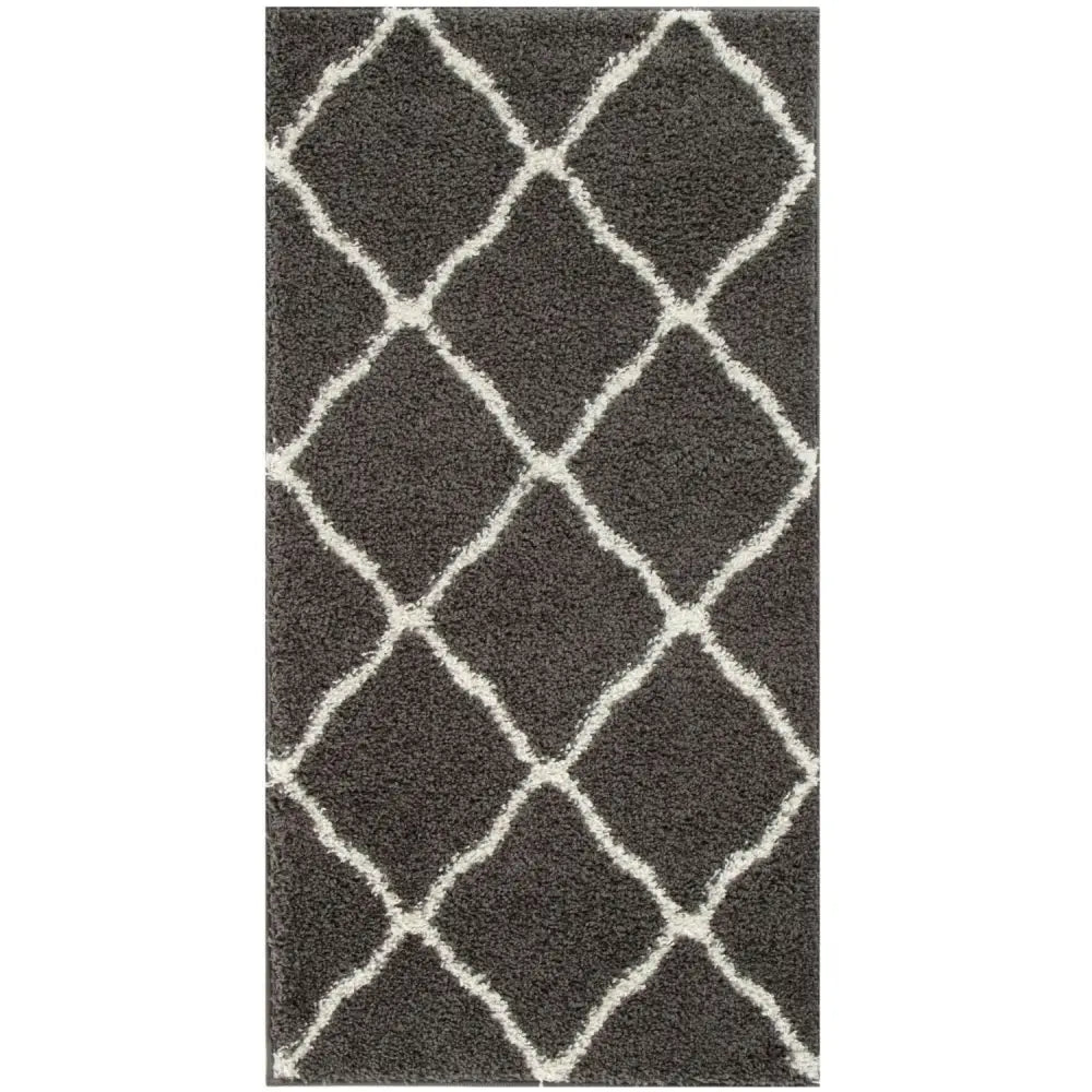 Moroccan Dark Grey Shaggy Rug | 740 - Rugs