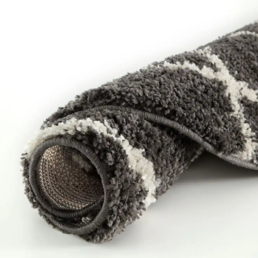 Moroccan Dark Grey Shaggy Rug | 740 - Rugs