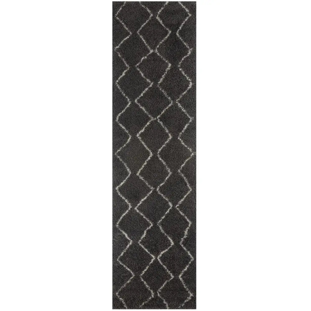 Moroccan Dark Grey Shaggy Rug | 840 - 80X300 cm - Rugs