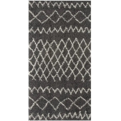 Moroccan Dark Grey Shaggy Rug | 940 - 80X150 cm - Rugs
