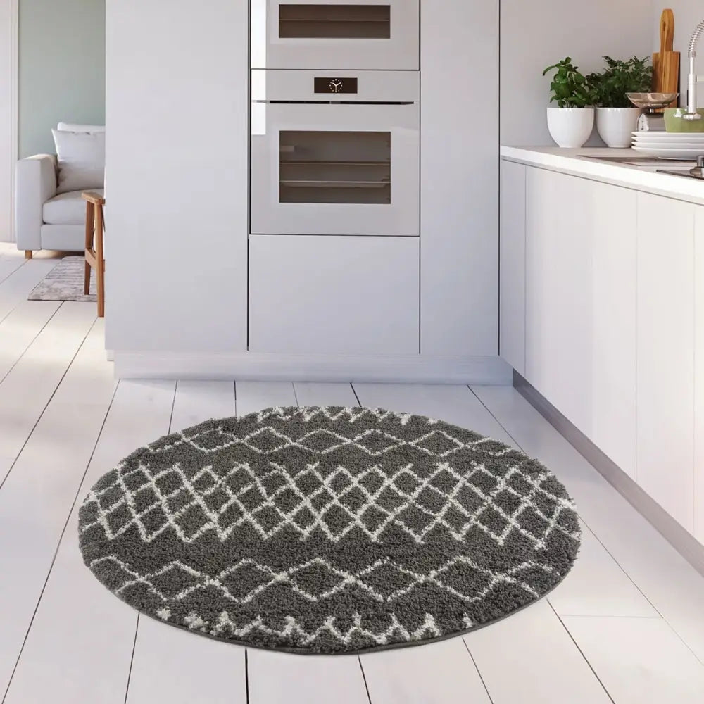 Moroccan Dark Grey Shaggy Rug | 940 - Rugs