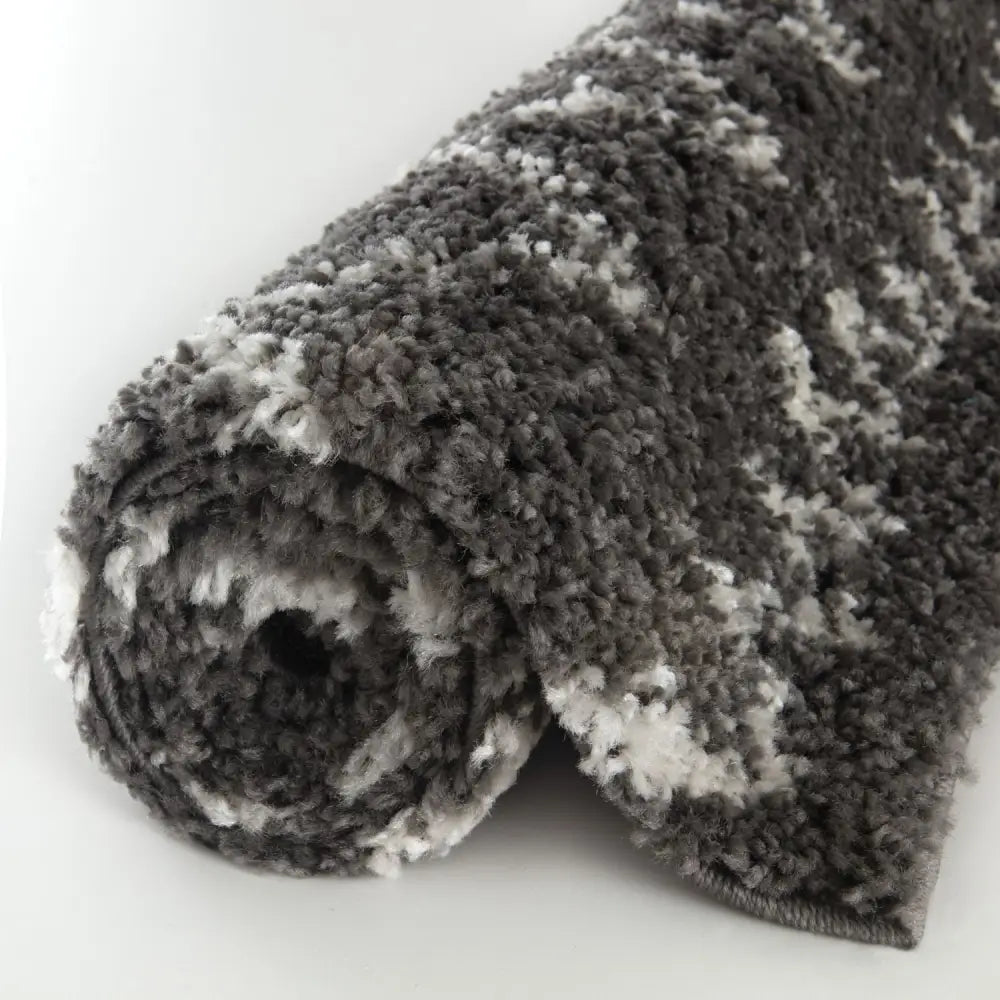 Moroccan Dark Grey Shaggy Rug | 940 - Rugs