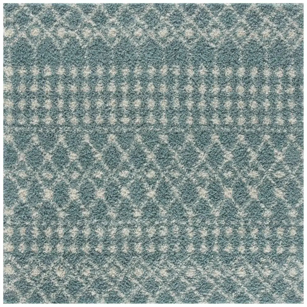 Moroccan Duck Egg Blue Shaggy Rug | 1050 - 120X120 cm - Rugs