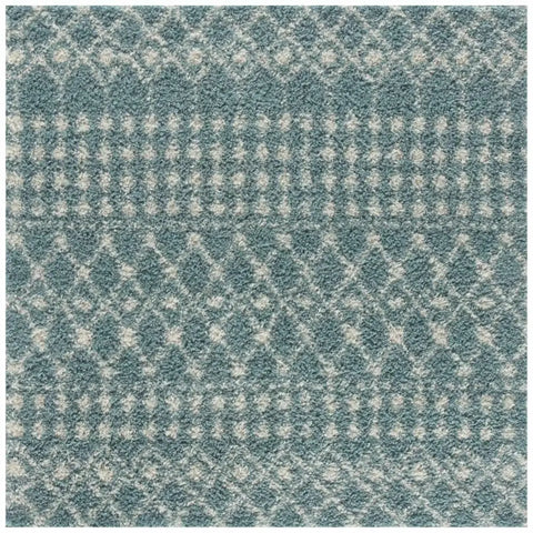 Moroccan Duck Egg Blue Shaggy Rug | 1050 - 120X120 cm - Rugs