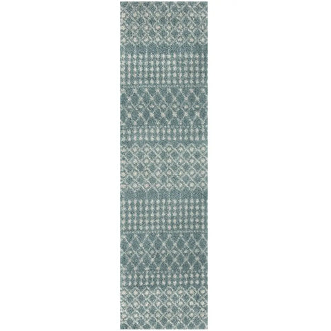 Moroccan Duck Egg Blue Shaggy Rug | 1050 - 80X300 cm - Rugs