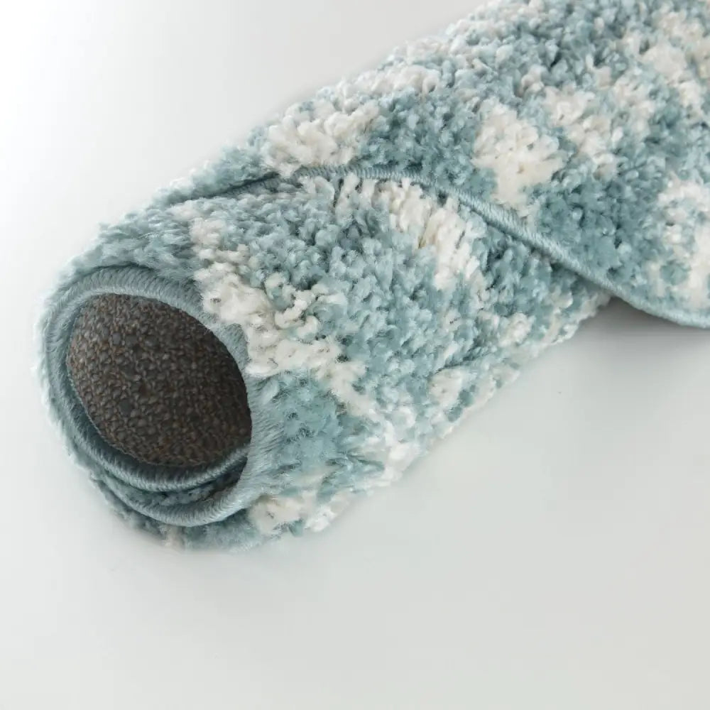 Moroccan Duck Egg Blue Shaggy Rug | 1050 - Rugs