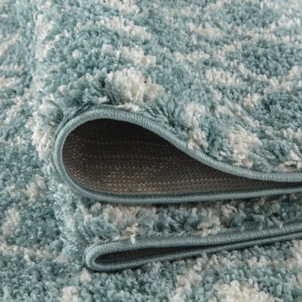 Moroccan Duck Egg Blue Shaggy Rug | 1050 - Rugs