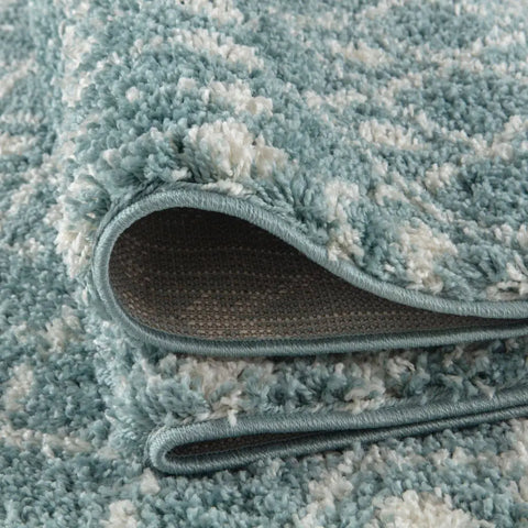 Moroccan Duck Egg Blue Shaggy Rug | 1050 - Rugs