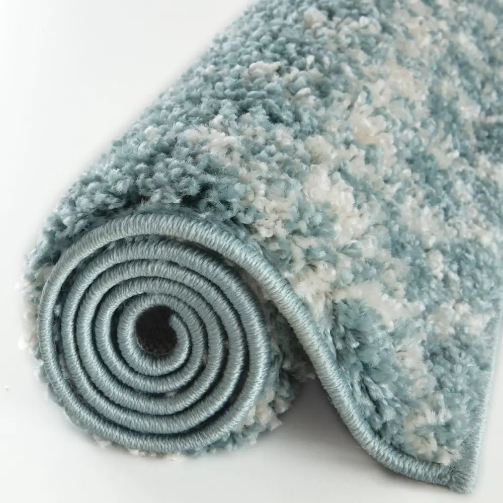 Moroccan Duck Egg Blue Shaggy Rug | 1050 - Rugs