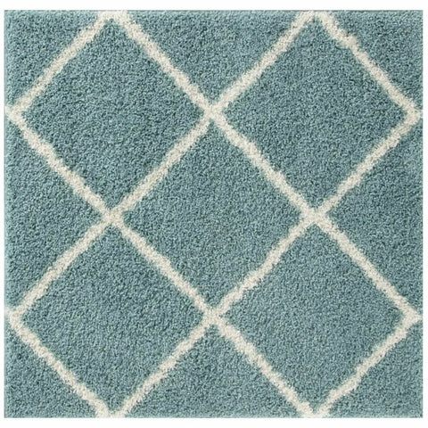 Moroccan Duck Egg Blue Shaggy Rug | 550 - 120X120 cm - Rugs
