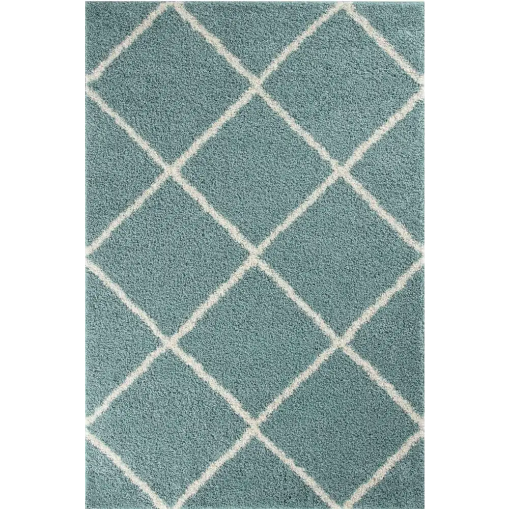 Moroccan Duck Egg Blue Shaggy Rug | 550 - 60X110 cm - Rugs