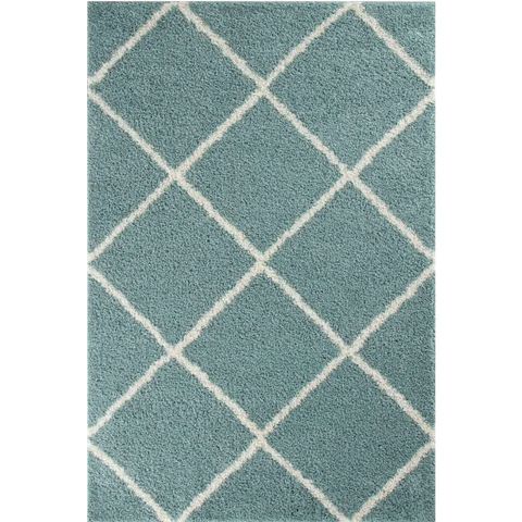 Moroccan Duck Egg Blue Shaggy Rug | 550 - 60X110 cm - Rugs