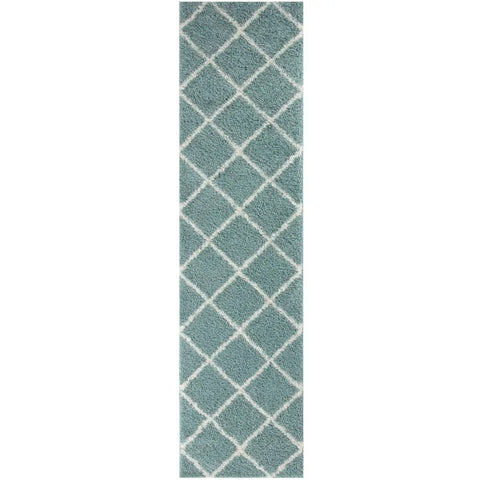 Moroccan Duck Egg Blue Shaggy Rug | 550 - 80X300 cm - Rugs
