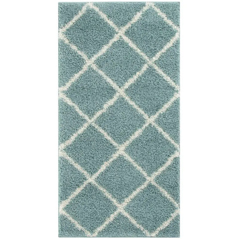 Moroccan Duck Egg Blue Shaggy Rug | 550 - Rugs