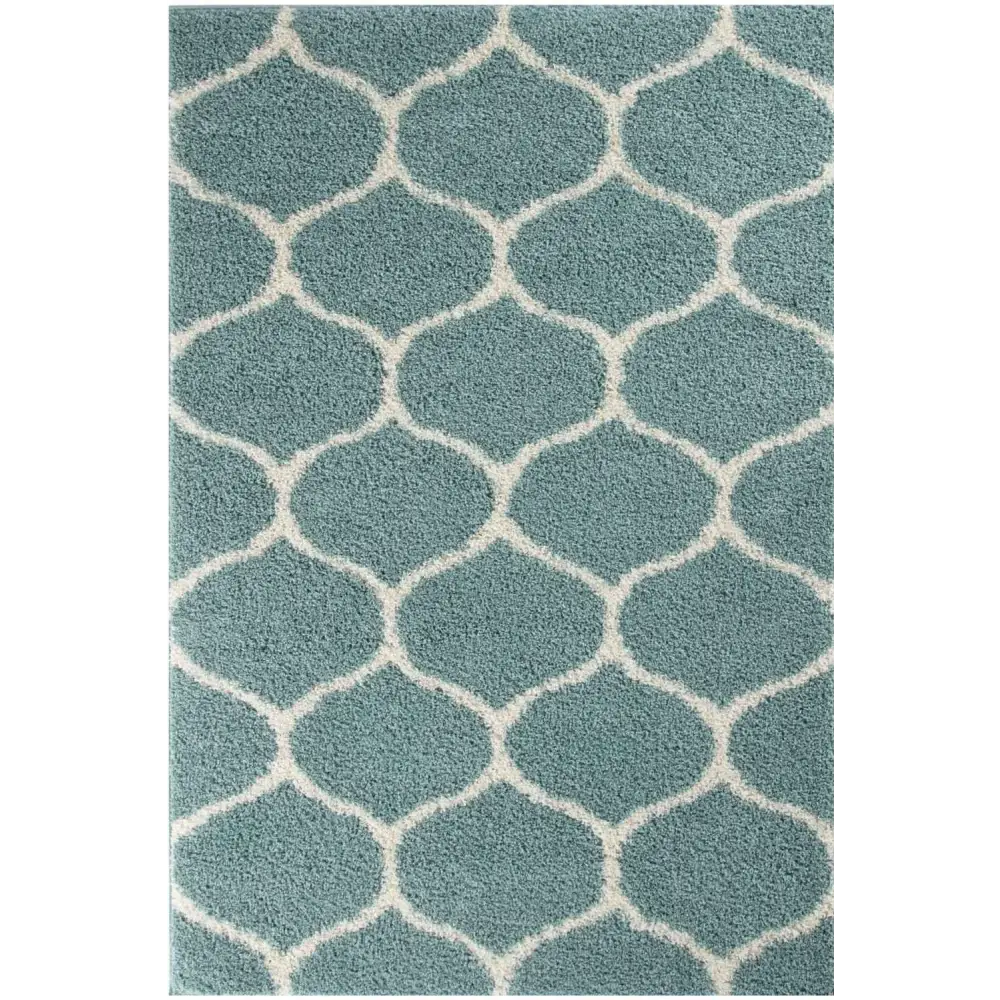 Moroccan Duck Egg Blue Shaggy Rug | 650 - 60X110 cm - Rugs