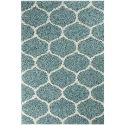 Moroccan Duck Egg Blue Shaggy Rug | 650 - 60X110 cm - Rugs