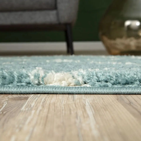 Moroccan Duck Egg Blue Shaggy Rug | 650 - Rugs