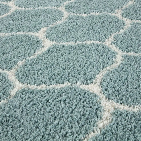 Moroccan Duck Egg Blue Shaggy Rug | 650 - Rugs