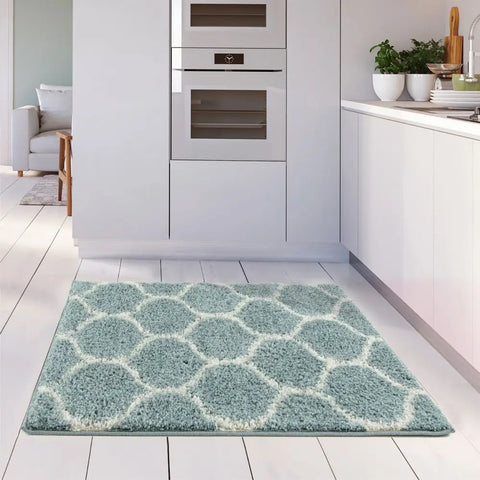 Moroccan Duck Egg Blue Shaggy Rug | 650 - Rugs