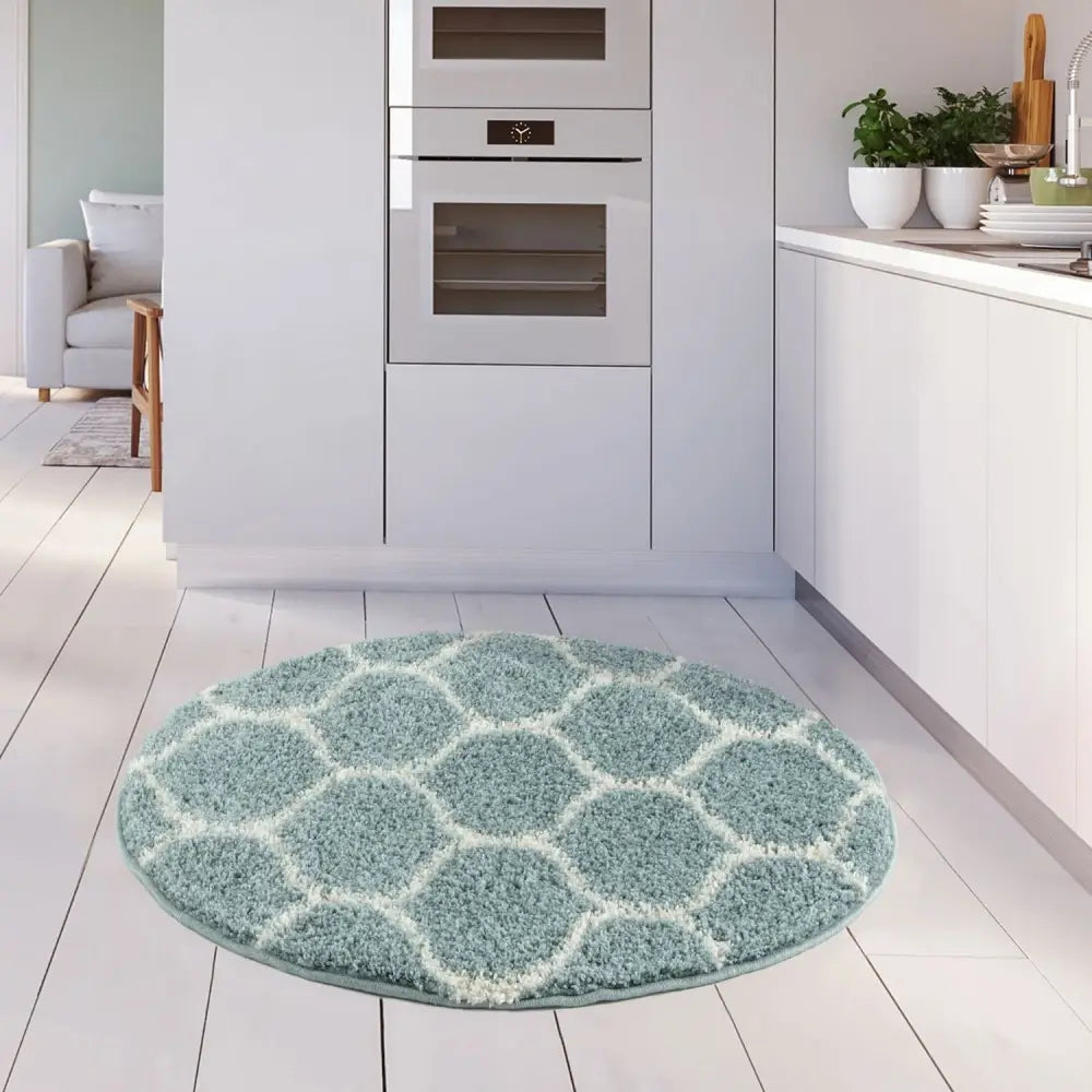 Moroccan Duck Egg Blue Shaggy Rug | 650 - Rugs