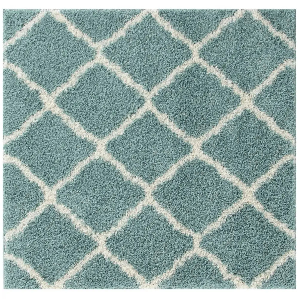 Moroccan Duck Egg Blue Shaggy Rug | 750 - 120X120 cm - Rugs