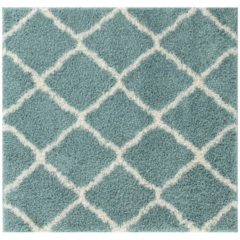 Moroccan Duck Egg Blue Shaggy Rug | 750 - 120X120 cm - Rugs