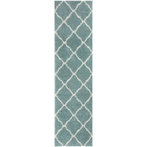 Moroccan Duck Egg Blue Shaggy Rug | 750 - 80X300 cm - Rugs
